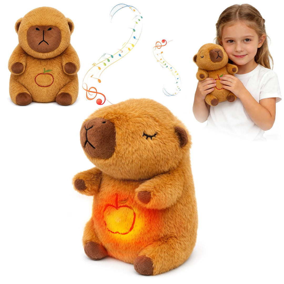 Einschlafhilfe Babys Kuscheltier,Baby Kuscheltier mit Musik,Atmet Einschlafhilfe Tier,Atmendes Stoff