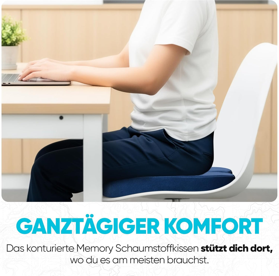 FORTEM Sitzkissen Orthopädisch für Bürostuhl - Sitzkissen Auto und Schreibtischstuhl Steissbeinkisse