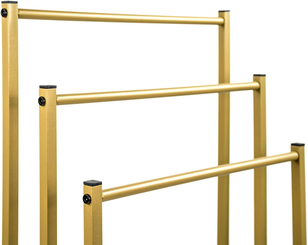 ZOLTA Handtuchständer Gold Metall freistehend 3 Arme 86 cm stabil Handtuchhalter modern Loft Design