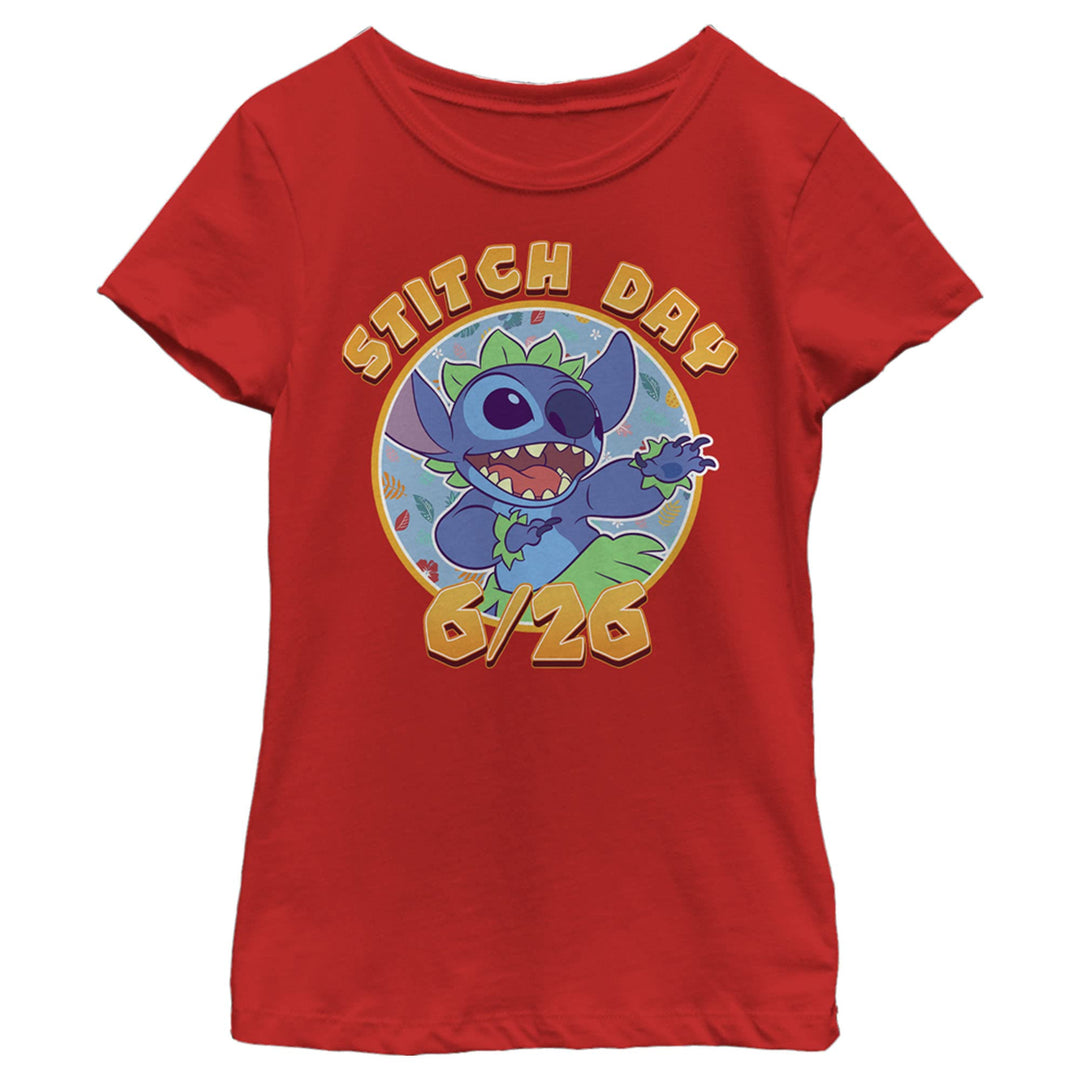 Disney Mädchen Stitch Day T-Shirt S Rot, S Rot