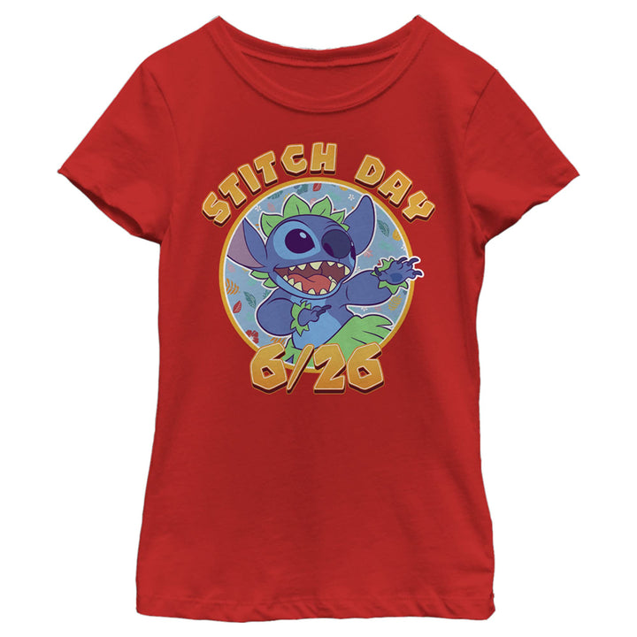 Disney Mädchen Stitch Day T-Shirt S Rot, S Rot
