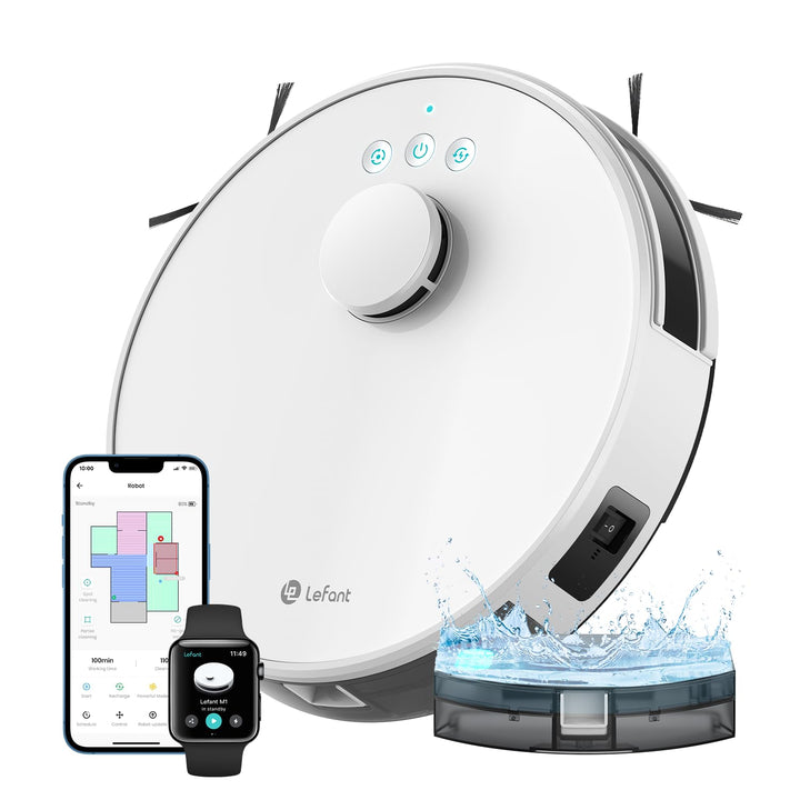 Lefant M1 Saugroboter mit Wischfunktion, Mehrstufiges Mapping mit No-Go-Zonen, 5500Pa Staubsauger Ro