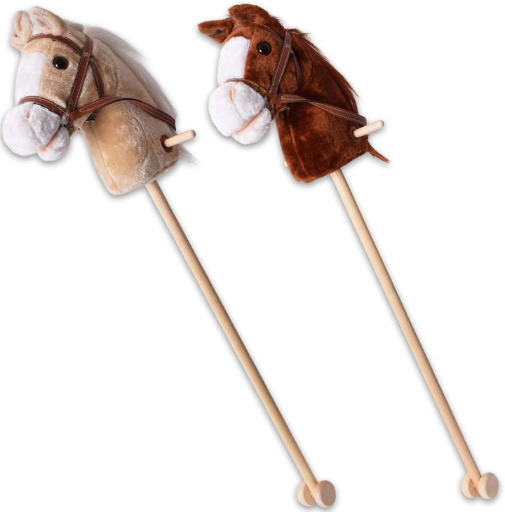 TE-Trend Hobby Horse 95cm - Stockpferd für Kinder mit Soundfunktion - rollendes Steckenpferd mit Plü