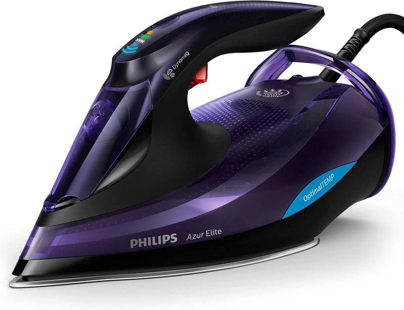 Philips Dampfbügeleisen (SteamGlide Dampfbügeleisen A, Advanced, 3 m, 260 g/min, schwarz, violett, 7