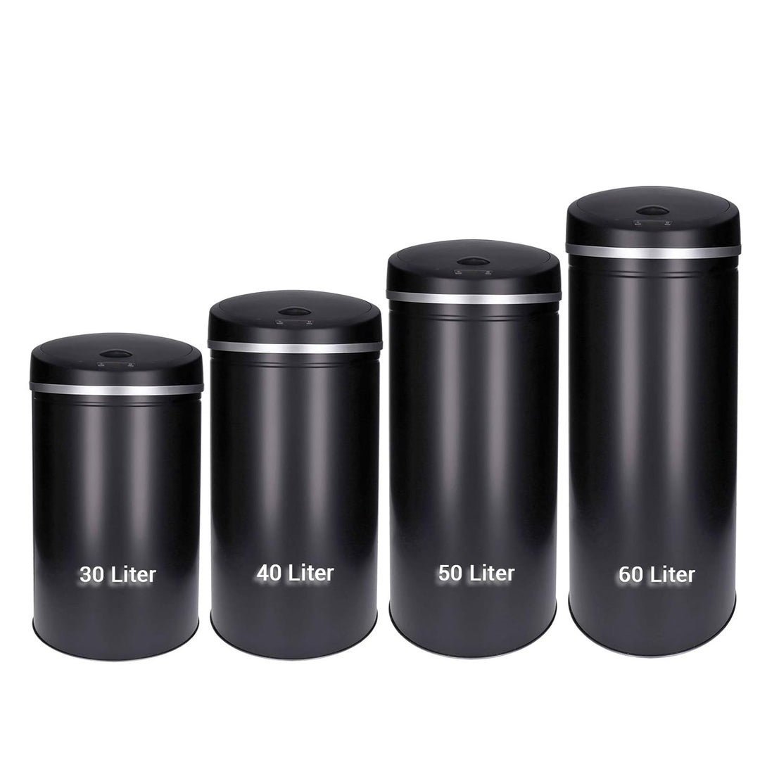 TP Sensor Müll-Eimer, Abfall-Behälter aus Edelstahl, automatischer Deckel, rund, ca. 50 Liter, geruc