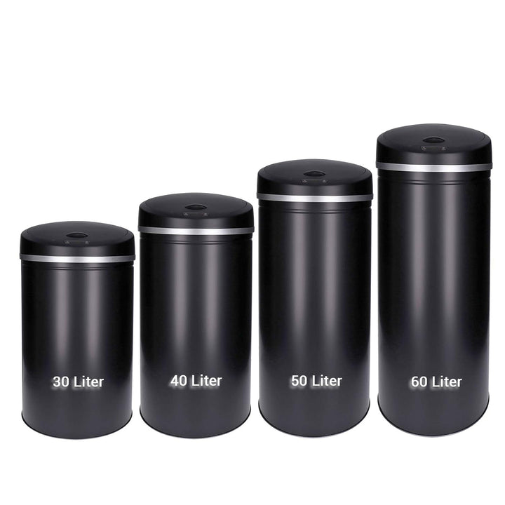 TP Sensor Müll-Eimer, Abfall-Behälter aus Edelstahl, automatischer Deckel, rund, ca. 50 Liter, geruc