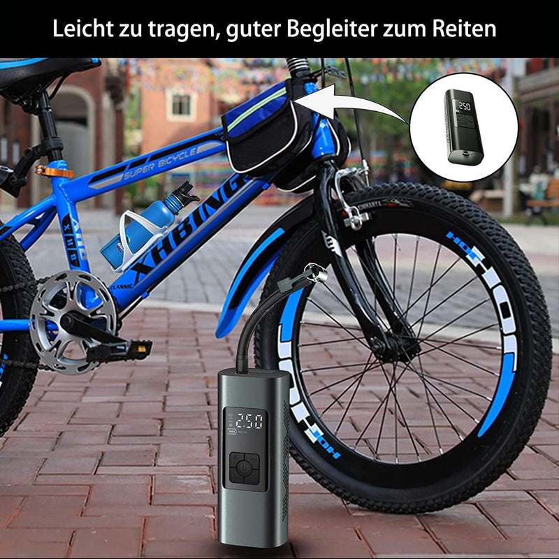 Tragbarer Luftkompressor Mini Reifenpumpe 12V 6000mAh Wiederaufladbarer Elektrischer Kompressor Fahr