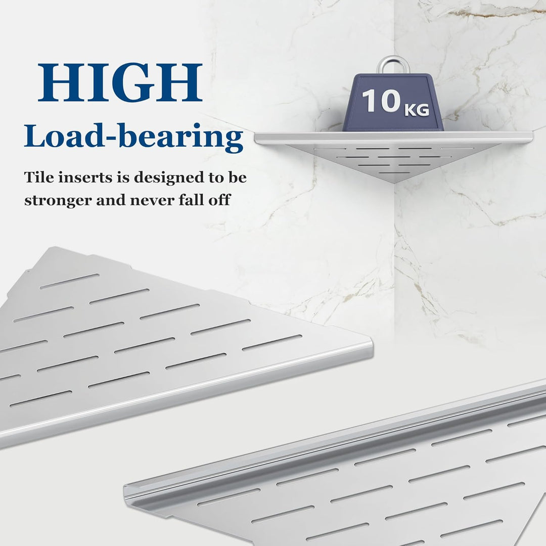 Neodrain Eck-Duschablage 304 Edelstahl Duschregal ohne Bohren 305mm Duschkorb Platzsparend für Gefli