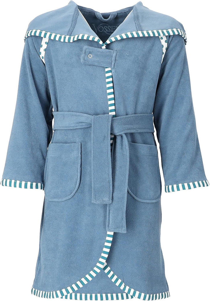 Vossen Mädchen & Jungen Bademantel Mimmi dusty blue 122/128 122-128 dusty blue, 122-128 dusty blue