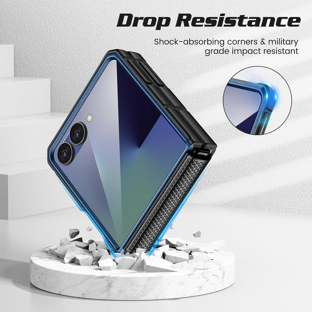 Doeshine für Samsung Galaxy Z Flip 7 Hülle [Not für Flip 7FE] mit Rotate Ständer & Kameraschutz, Gan