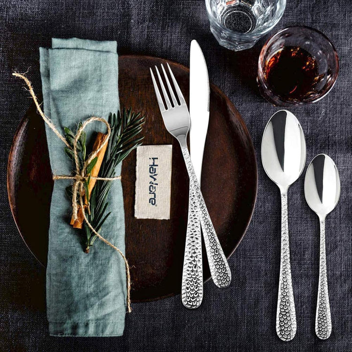 Besteck Set, HaWare 30-teilig Besteckset Edelstahl Essbesteck für 6 Personen mit Messer Gabel Löffel