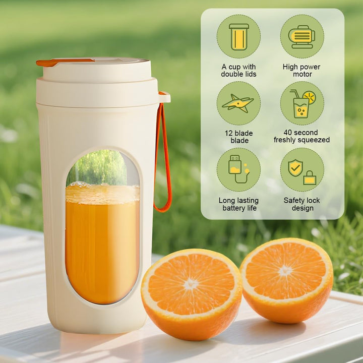 Tragbarer Mixer für Smoothie, 450ml Mixer Smoothie Maker To Go Mini Mixer to Go USB Aufladbarer Mini
