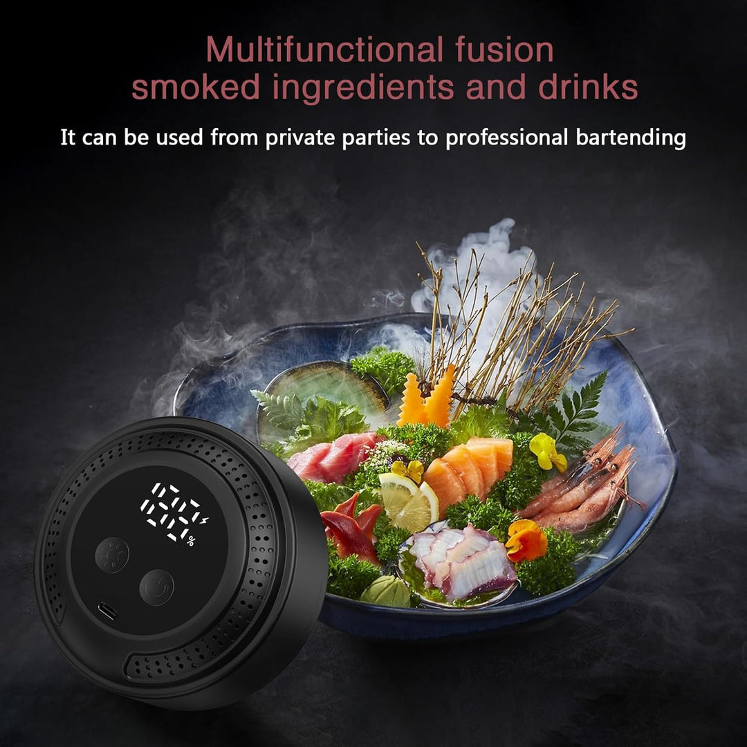LOFICOPER Whiskey Smoker Kit mit 6 Holzchips, Cocktail Smoker Set mit RGB-Ambientelicht, Flammenlos,