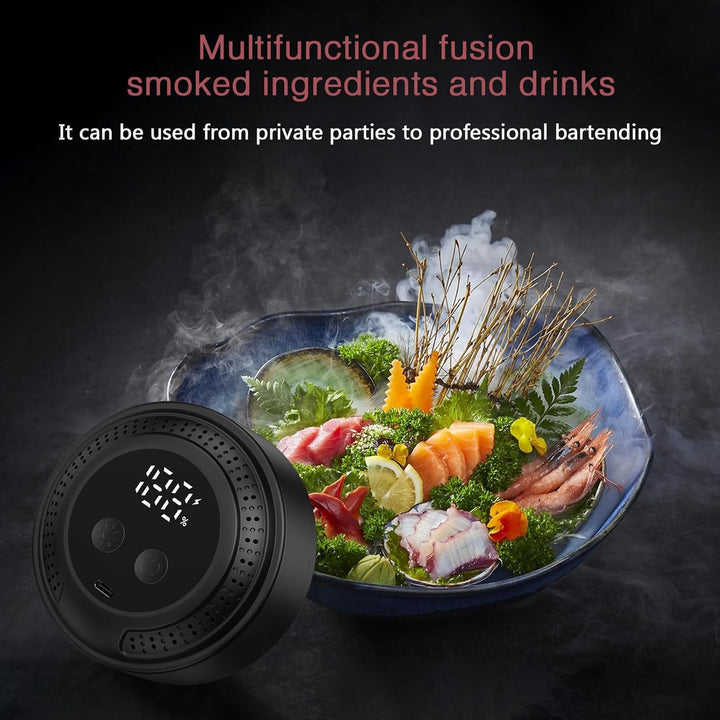 LOFICOPER Whiskey Smoker Kit mit 6 Holzchips, Cocktail Smoker Set mit RGB-Ambientelicht, Flammenlos,
