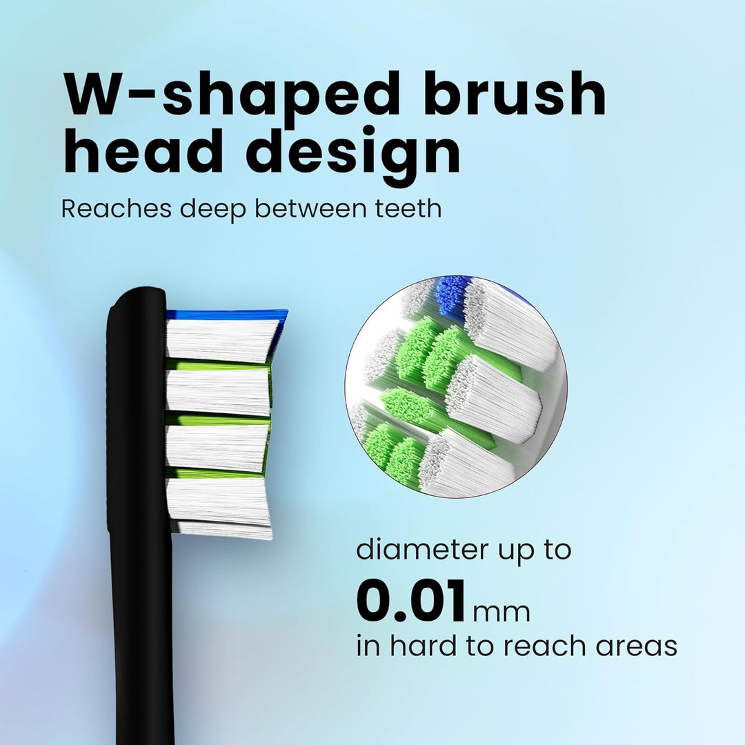Oclean Bürstenköpfe Professional 6 Stück, DuPont-Borsten Zahnbürstenkopf mit Zungenreiniger, Plaque