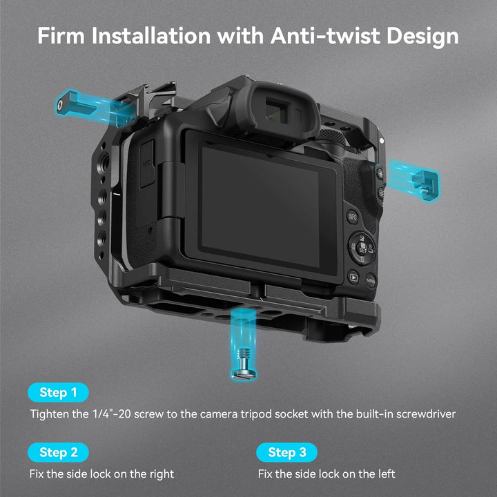 SMALLRIG R50 Käfig für Canon R50 Kamera, Aluminiumlegierung mit Schnellwechselplatte für Arca-Stände
