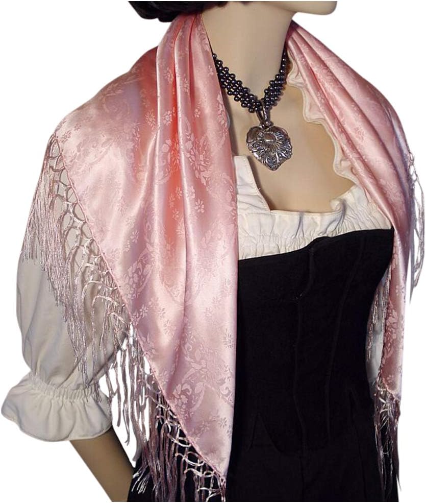 Seidentuch Dirndl-Trachtentuch Tuch 75 x 75cm Dirndltuch 100% Seide Fransentuch für Tracht Trachtens