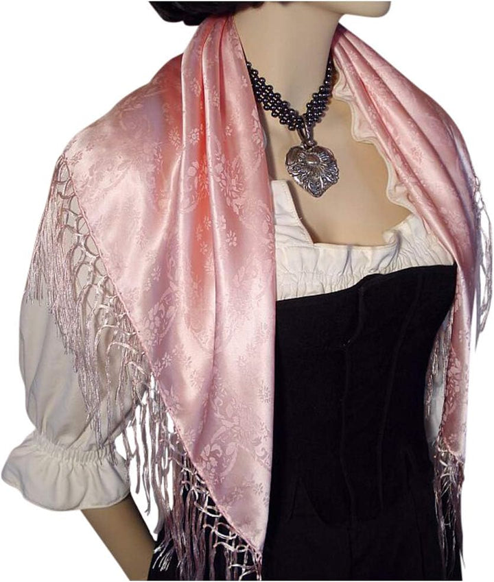 Seidentuch Dirndl-Trachtentuch Tuch 75 x 75cm Dirndltuch 100% Seide Fransentuch für Tracht Trachtens