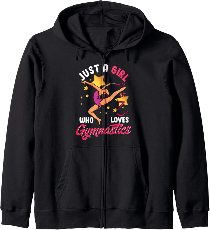Just A Girl Who Loves Gymnastics Girls Gymnastic Sport Lover Kapuzenjacke