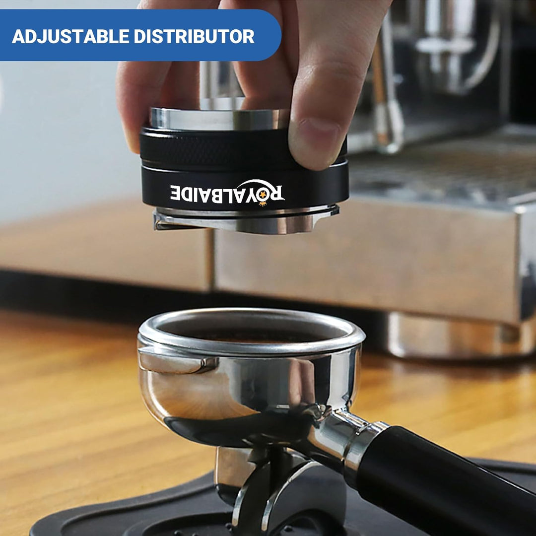 51 mm Espresso-Stampfer und -Verteiler, Doppelkopf-Kaffeewaage, kompatibel mit 51 mm Siebträger, ein