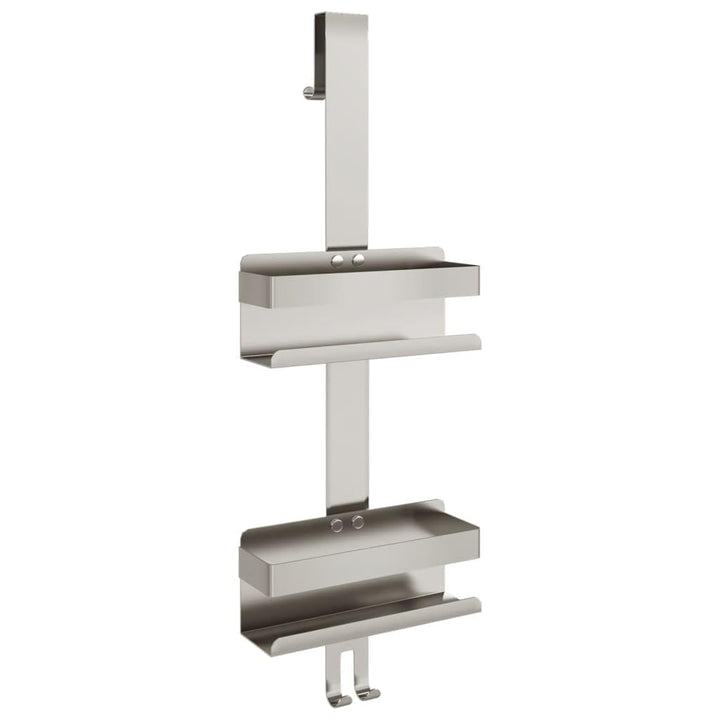 vidaXL Duschcaddy Hängend, Dusche Hängeregal mit 2-in-1-Design, Duschkorb ohne Bohren, Duschablage f