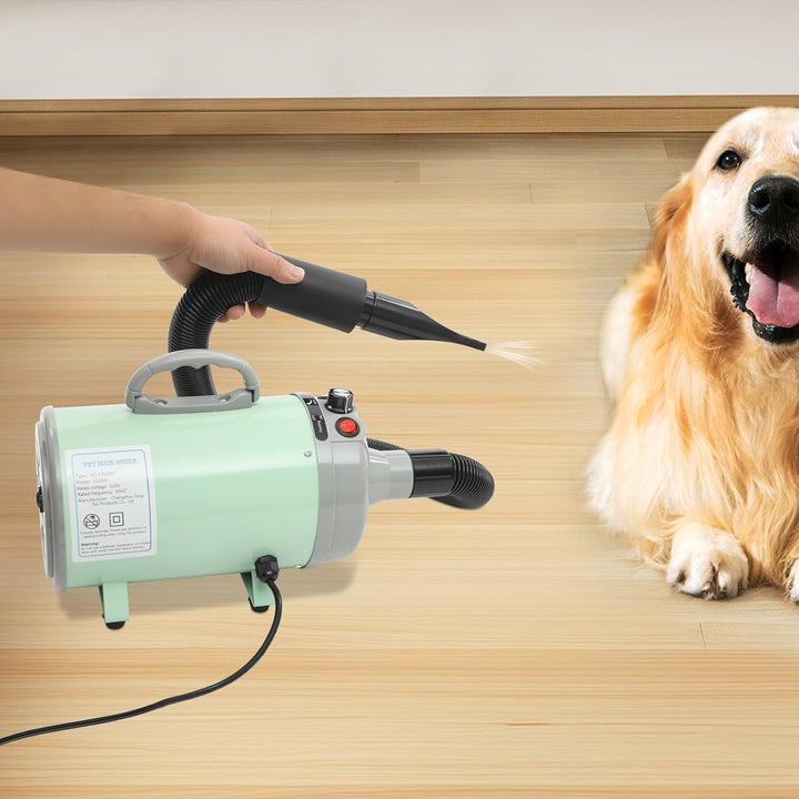 Hundefön Blower mit 4 Düsen - 2200W Profi Blower Hund, Leiser Hundepflege Trockner Gebläse für Hunde