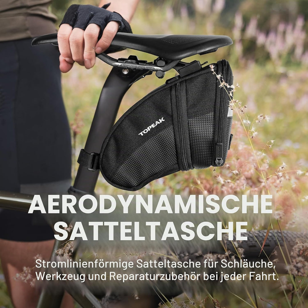TOPEAK Satteltasche AERO Wedge - L Schwarz, Schwarz