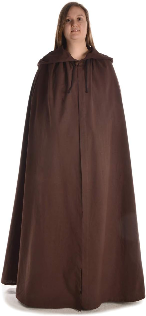 Mittelalter Umhang Sunnhild aus Baumwolle Beige, Schwarz, Rot, Braun, Weiss Gewandung LARP Einheitsg