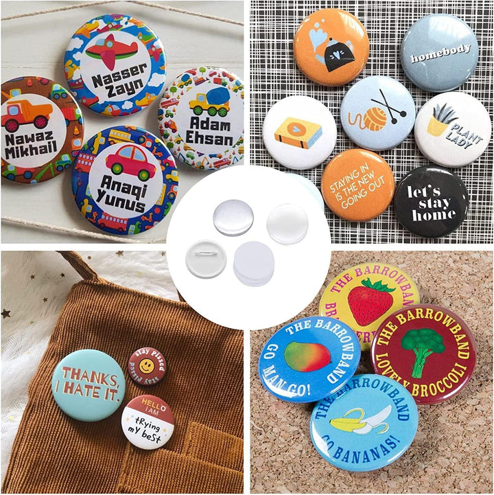 Buttonrohlinge, 200er Set 32mm DIY Pins Buttons Design EIN Abzeichen, Buttons Selber Machen, Button-