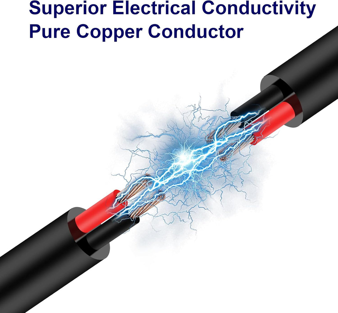 2×4,0 mm² Rundes Zweileiterkabel 2-adriges Kupfer-Elektrokabel 5V 12V 24V 60V, Dünnwandiges Rot/Schw