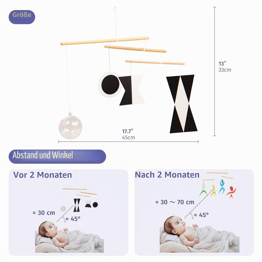 Munari Mobile, Montessori-Mobile, Babyspielzeug, Wickelspielzeug, Visuelle Verfolgung, Neugeborenen-
