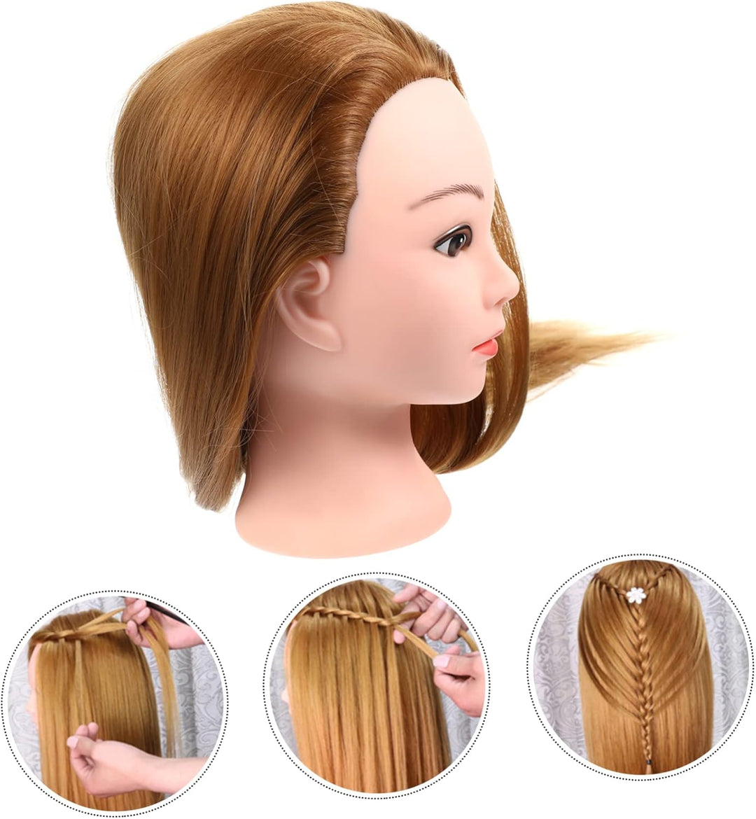 Beavorty Kosmetologie Übungskopf Braiding Mannequin Head Haarstyling Trainingskopf Mit Haare Für Fri