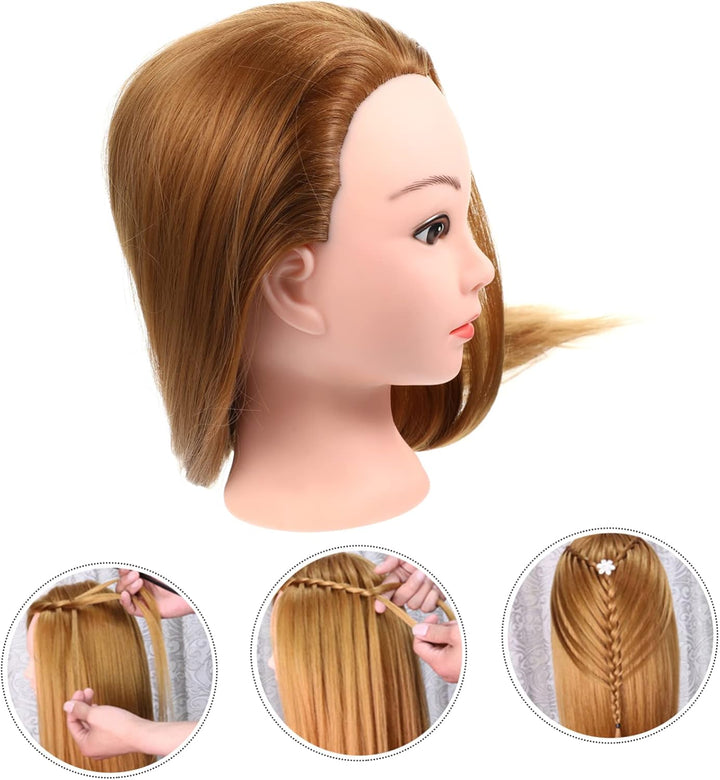 Beavorty Kosmetologie Übungskopf Braiding Mannequin Head Haarstyling Trainingskopf Mit Haare Für Fri
