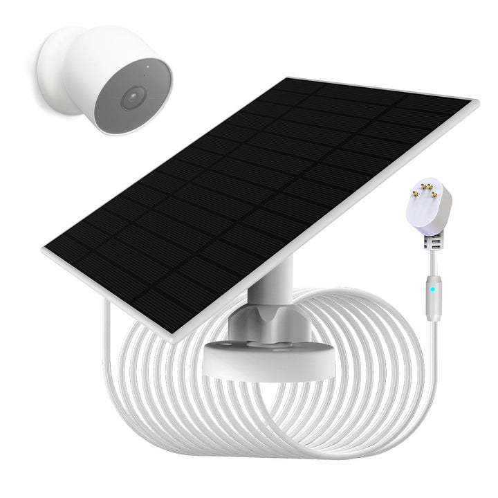 Verbessertes 6-W-Solarpanel mit Ladewarnung, Atemlicht, kompatibel mit Google Nest-Kamera für den In