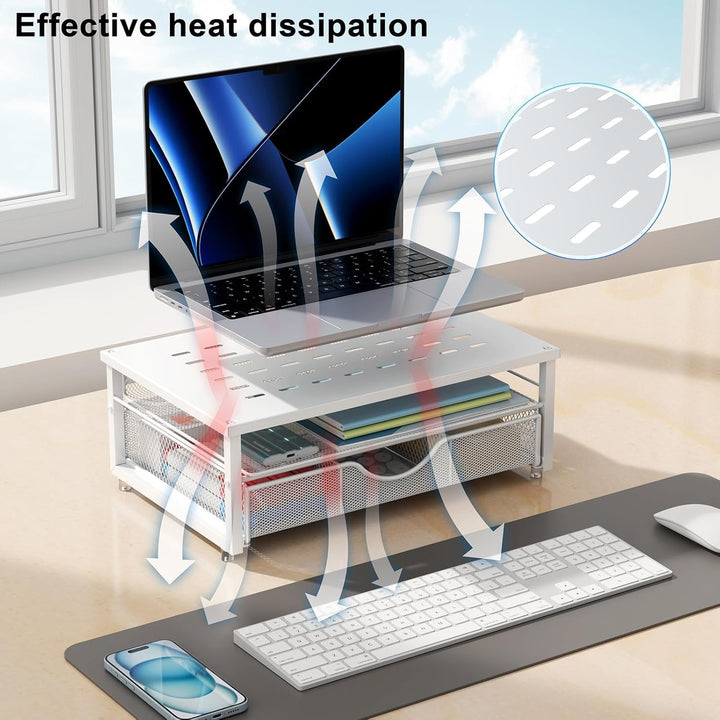 Computer-Monitorständer, Schreibtisch-Organizer mit Schublade, Schreibtischzubehör & Desktop-Aufbewa