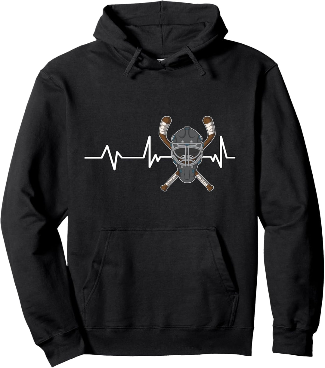 Eishockey Ausrüstug Herzschlag Eishockeyspieler Eishockey Pullover Hoodie