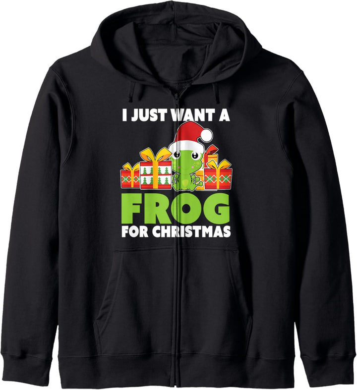 Niedlicher Weihnachtsfrosch – süsser Weihnachtsfrosch Kapuzenjacke