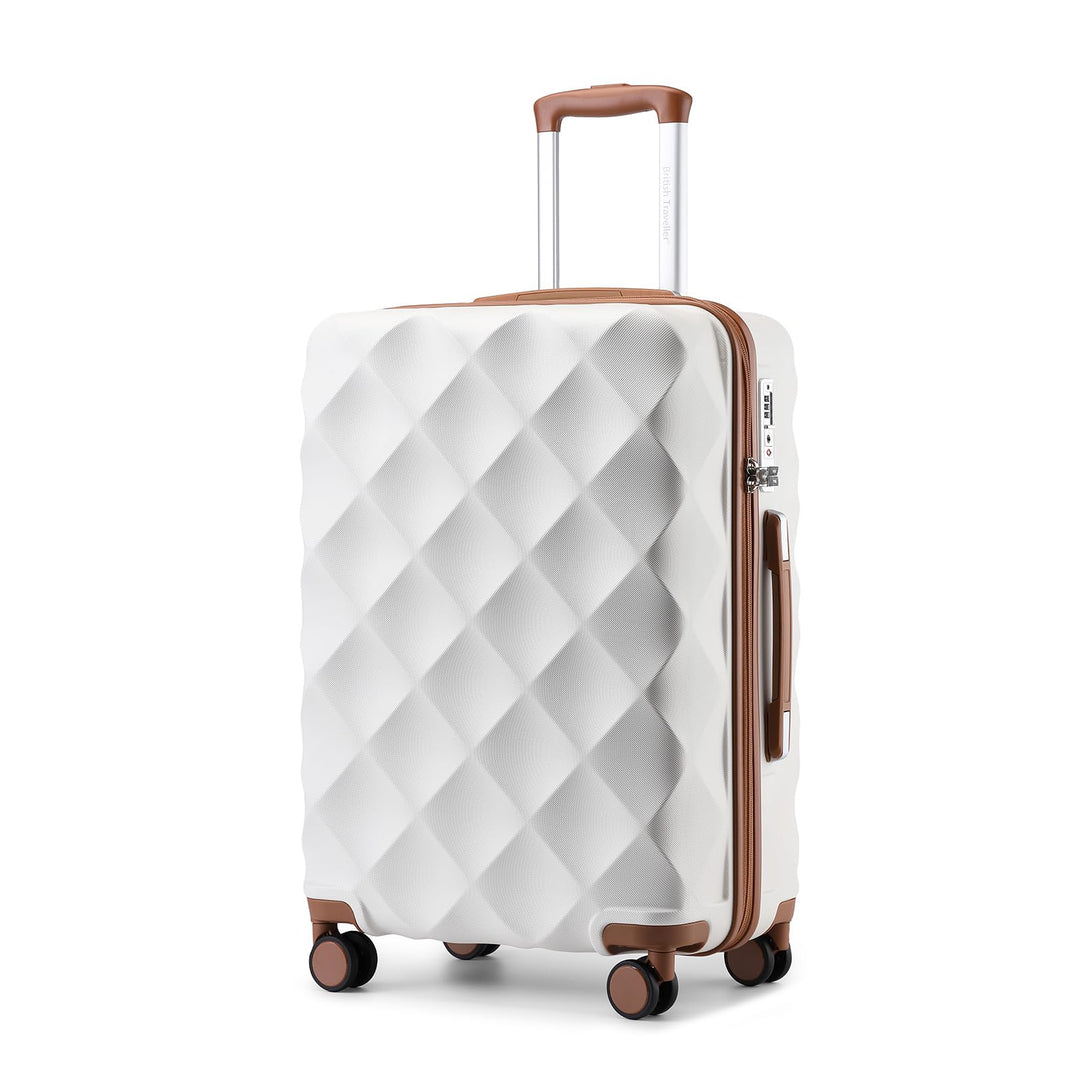 British Traveller Hartschalenkoffer Gross 74.5 x 49 x 30.5 cm, Reisekoffer aus ABS + PC mit TSA-Schl