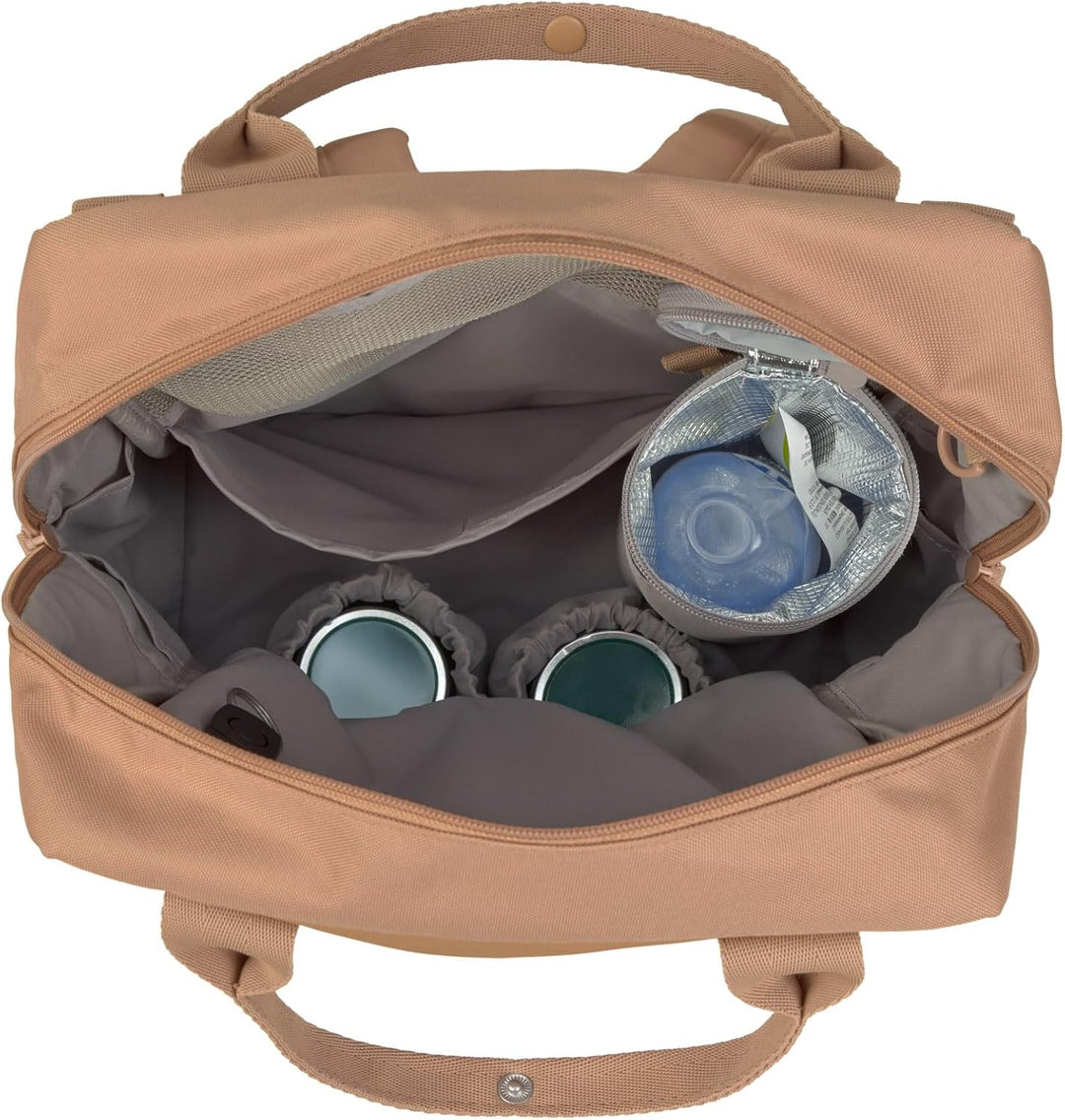 LÄSSIG Baby Wickelrucksack Wickeltasche Rucksack mit Wickelunterlage, Kinderwagenbefestigung, Flasch
