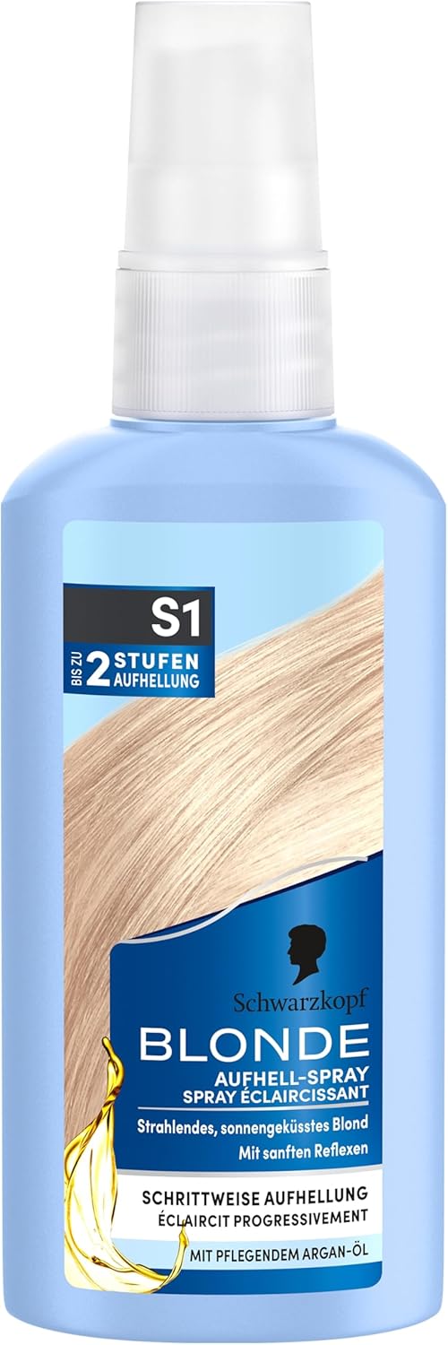 Schwarzkopf Blonde Aufheller S1 Stufe 3 (2x 125 ml), Aufhellspray zum Haare aufhellen um bis zu 2 St
