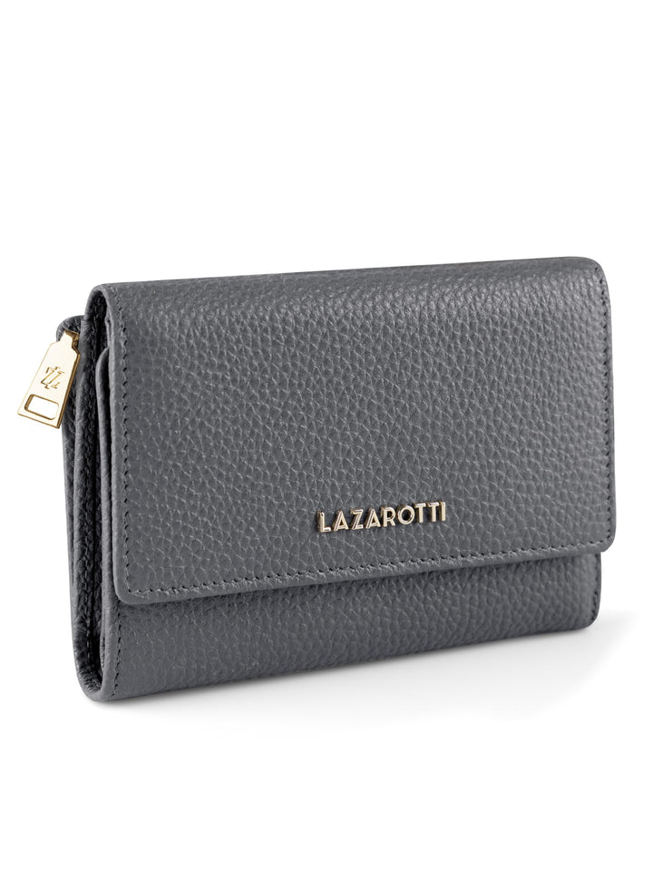 Lazarotti Bologna XL Leder Damen-Geldbörse | grosses Reissverschlussfach, 15 Kartenfächer, RFID-Schu