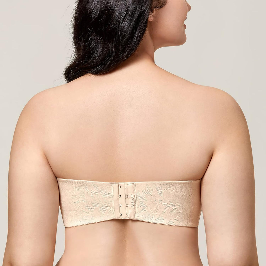 AISILIN Damen Trägerloser Spitzen BH mit Bügel | Grosse Grössen, Minimizer, Bandeau BHs, Multiway, U