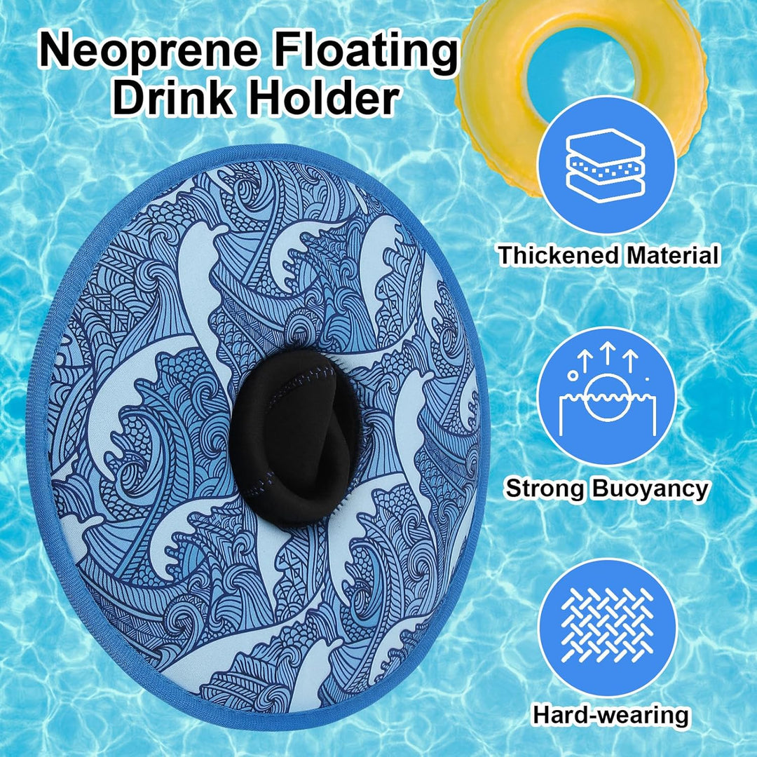 2 Stück Getränkehalter Pool Schwimmend Neoprene Schwimmender Pool Tablett Getränke Kühler Bierhalter