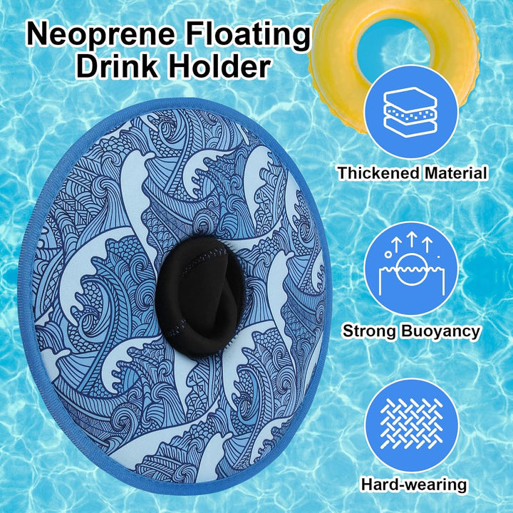 2 Stück Getränkehalter Pool Schwimmend Neoprene Schwimmender Pool Tablett Getränke Kühler Bierhalter