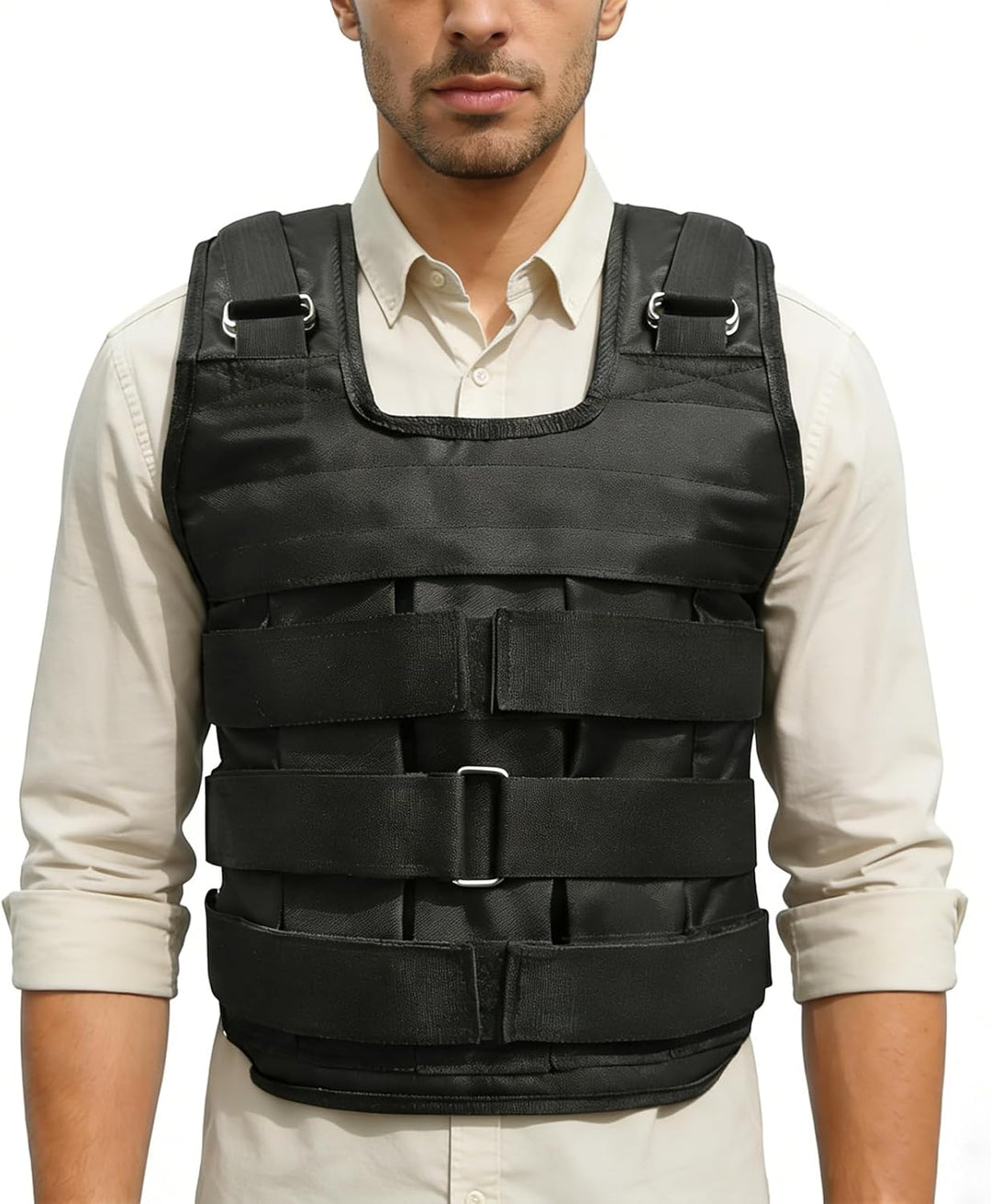 Verstellbare Gewichtsweste - Tragfähigkeit 1-50kg (ohne Gewichte) | Ergonomisches Fitness Trainingsw