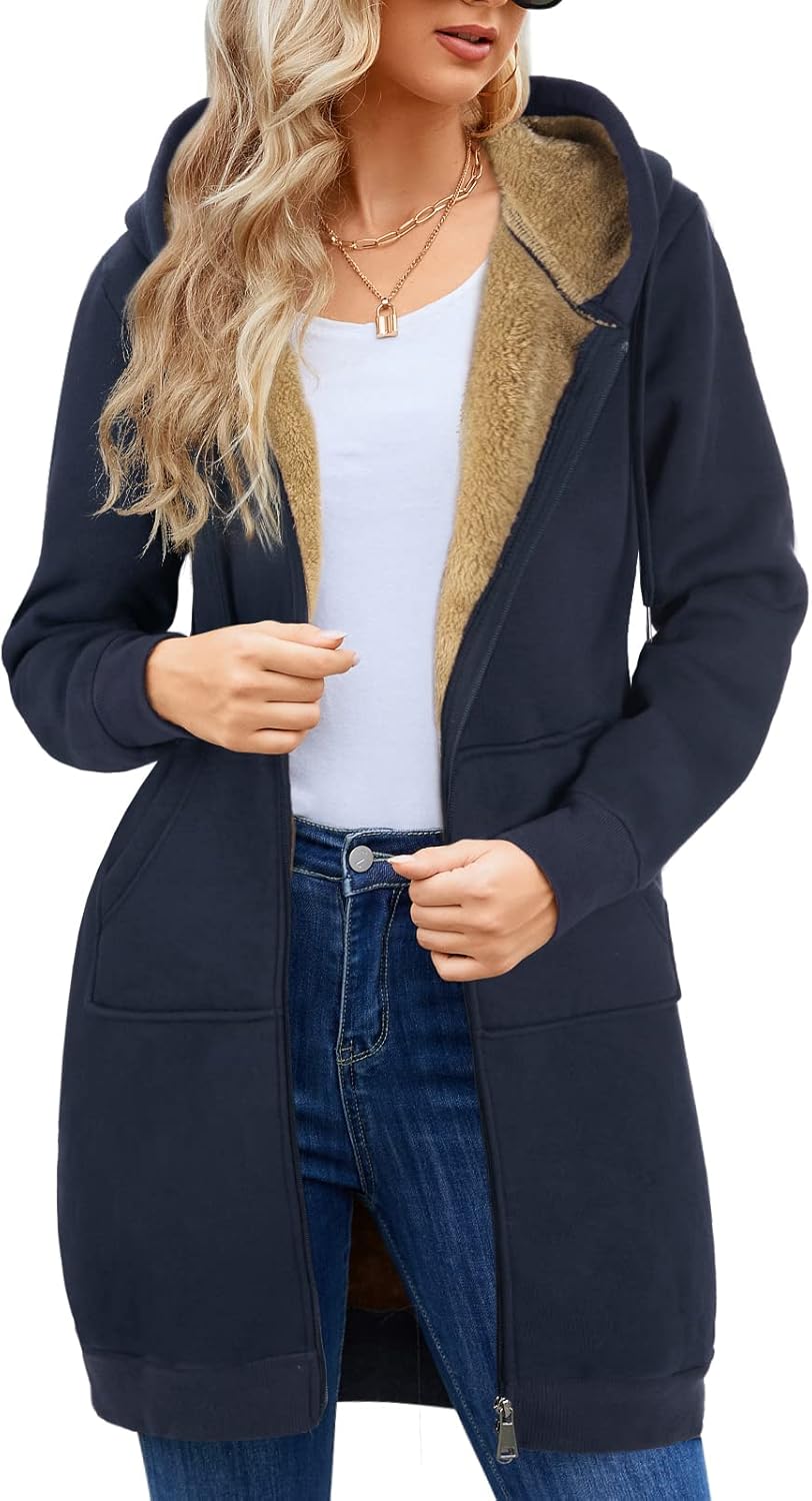 Svanco Damen Hoodie Kapuzenpullover Sweatshirt Langarm Pullover Langen Mantel Jacke Tops Outwear für