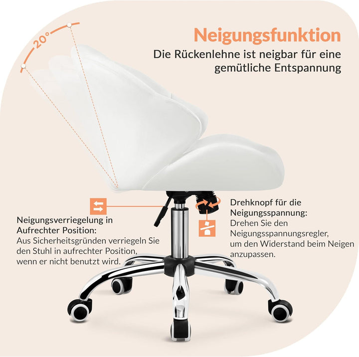 Yaheetech Bürostuhl Ergonomisch Schreibtischstuhl höhenverstellbar Drehstuhl, Bürosessel in Muschelf