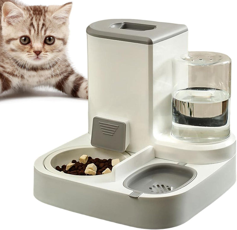 JINGLING Automatisches Futter Und Wasserspender, 2 In 1 Haustier Futter Und Tränke, Katzen Wasserspe