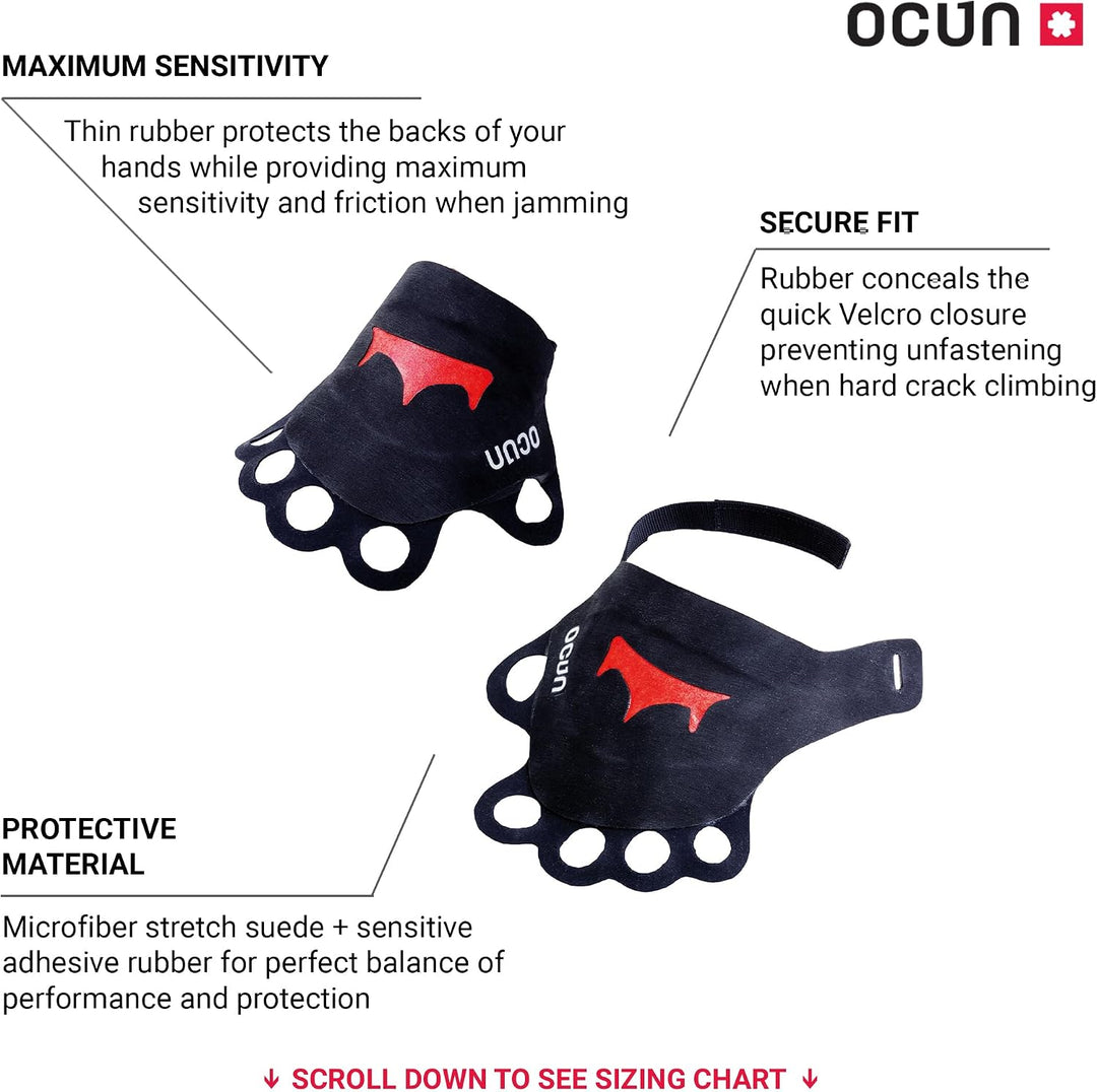 Ocun Crack Gloves Risskletterhandschuhe Klettern Big Wall Schwarz XL, Schwarz XL