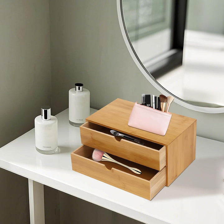 Schreibtisch Organizer, Mini Bamboo Desk Drawer Tabletop Storage Organization Box, Schubladenbox Bam